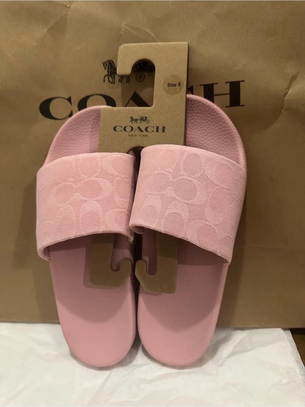COACH Pink Signature Slides